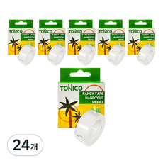 Tonic'o 透明膠帶補充包 辦公用 Handy Cut 花式膠帶補充包 18mm X 20M 透明, 24個