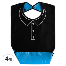 로시테라 성인용 방수 턱받이, M 블랙 폴로 셔츠, 4개