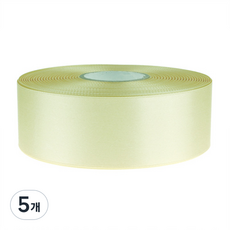 고밀도주자 공단 리본끈 15mm, 크림색, 45m, 5개