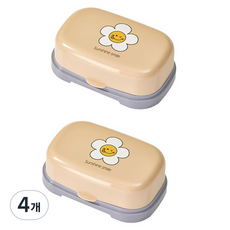 THE ZAKKA 繽紛微笑肥皂盒, 粉紅色, 4個