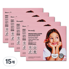 더마파이 아동용 프로텍티브 앤 클린 썬쉴드 패치 하트치크 UPF50+, 0.4g, 15개