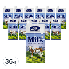 미오필드 3.5% 멸균우유, 1L, 36개