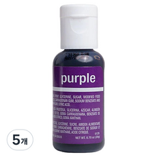 셰프마스터 리쿠아젤 수용성 식용색소 퍼플, 20g, 5개