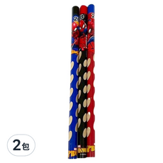 MARVEL 漫威 蜘蛛人 大三角洞洞鉛筆3件組 2B, 2包, 混和顏色
