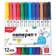 monAmi 簽字筆T雙頭型 12色組, 混色, 144
