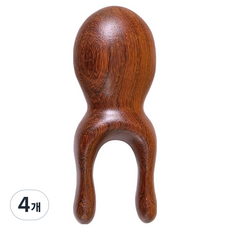 身體頭皮樺木刮痧按摩器 E型 9.5 x 4cm, 4個, 混合色