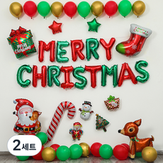 피앤비유니티 크리스마스 풍선세트 모음, 2세트, 17 산타 + 루돌프