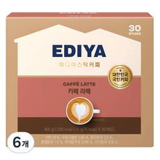 Ediya咖啡 拿鐵咖啡, 15g, 30件, 6個