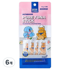 페스룸 고양이 퓨어 튜나 스틱 4p, 혼합맛(참치/닭가슴살), 56g, 6개
