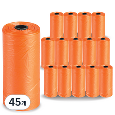 멍냥 강아지 배변봉투 리필형, 옐로오렌지, 20개입, 45개