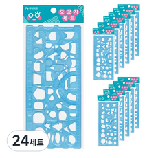 Uniart 圖形尺2件組, 混合顏色, 24套