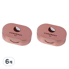 헬씨닷 타원 칼라 콘텍트렌즈통 코코넛, 로즈골드, 6개
