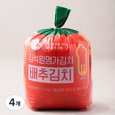 맑은물에 김석원 명가김치 배추김치, 1.5kg, 4개