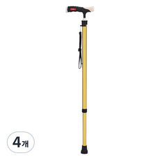 디페이브 클래식 노인 어르신 논슬립 핸들 지팡이 골드, 4개
