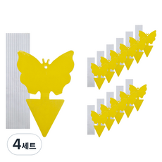 가든잇 초파리 끈끈이 트랩 12p + 와이어 12p 세트 노랑, 4세트