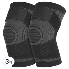 피스탑 고탄력 이중밴드 무릎보호대 2p, 블랙, 3개