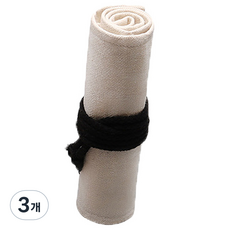 알로데 캔버스 리드 커튼 색연필 파우치 12색 23 x 20 cm, 17 화이트, 3개