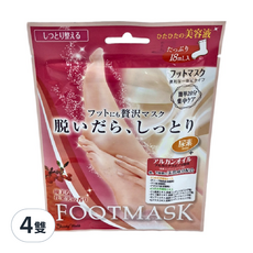 Beauty World花果相護足膜4雙入BSF-251，深層滋潤保濕，改善足部乾燥龜裂，在家輕鬆享受足部SPA, 18ml, 1入, 4雙