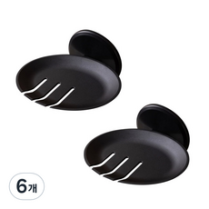 윈프라이스 파스텔 비누 받침대, 블랙, 6개
