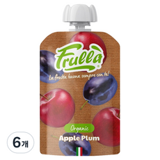 푸루라 100% 유기농 생과일 퓨레, 혼합맛(사과/자두), 100g, 6개