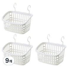 Moadil 掛鉤懸掛式多用途收納籃, 白色, 9個