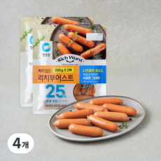청정원 짜지 않은 리치부어스트, 200g, 4개