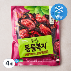 풀무원 동물복지 더블직화 윙 & 봉 숯불매콤 (냉동), 300g, 4개