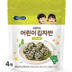 처음 먹는 어린이 김자반, 오리지널, 25g, 4개