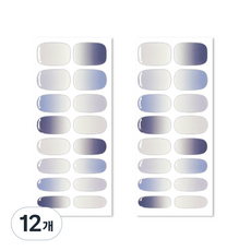 Bellancy 真實凝膠美甲貼 基本款美甲貼紙 16片, 海洋漸層, 12個