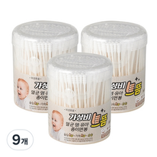 가성비으뜸 멸균 유아 종이면봉, 300개입, 9개