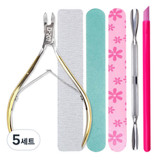 MEIBROWN 美甲護理必備工具6件組, 指甲鉗 + 指甲推棒 2種 + 指甲銼 3種, 5套