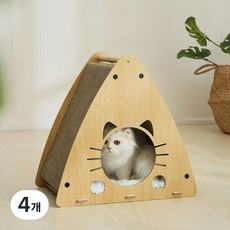 칠시 고양이 숨숨집 일체형 스크래쳐, 혼합색상, 4개
