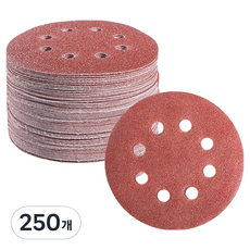 OON 圓形砂紙 研磨砂紙 8孔 600號 125mm, 250個