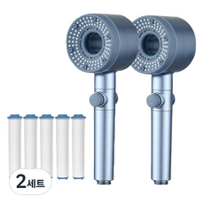 윈프라이스 다이나믹 5단 필터 샤워기 2p + 전용필터 5p 세트, 2개, 스카이블루(샤워기), 화이트(필터)