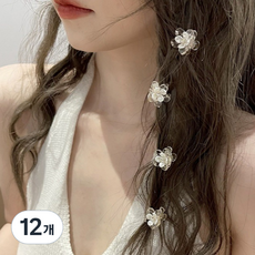 Icores 透明水鑽花朵迷你鯊魚夾, 混色, 12個