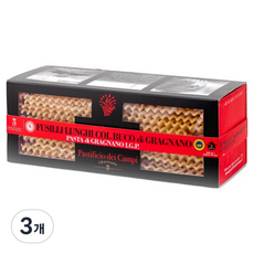 파스티피치오데이캄피 푸실리 룽기 콜 부코 파스타면, 500g, 3개