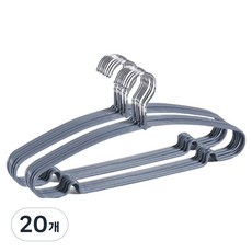 Back to Basics 防滑全方位鋼製衣架, 灰色, 20個