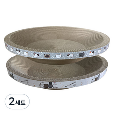 펫츠몬 고양이 촘촘한 B골 스크래쳐 2종 세트, 그레이, 화이트, 2세트