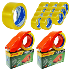 WJ OPP 封箱膠帶 80m 6入+封箱膠帶切割器 隨機出貨, 透明（膠帶）, 2組