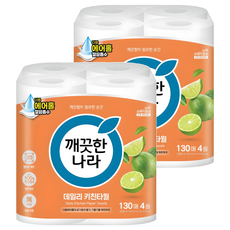 KleanNara 可綠納樂 日常天然紙漿廚房紙巾 130張, 8個