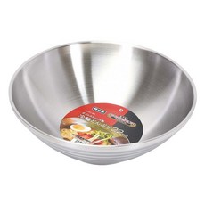 PEARL LIFE 珍珠金屬 Hanjike系列 雙層不鏽鋼拉麵碗 22cm, 銀色, 1個