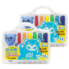 SUCCESS 成功 可水洗噴畫彩色筆 12色, 附贈卡通模板，通過ST玩具檢驗, 2盒
