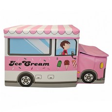 粉紅色冰淇淋車玩具收納箱, 粉紅色冰淇淋車, 1個