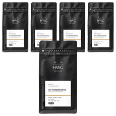 HWC 黑沃咖啡 杯測師嚴選烘焙咖啡豆 1磅, 咖啡豆(無研磨), 454g, 5包