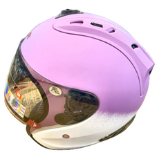 R3A6 全罩式安全帽 含一層護目鏡 ABS材質 適用於未滿125cc之非競賽用機種, XL, 紫白色