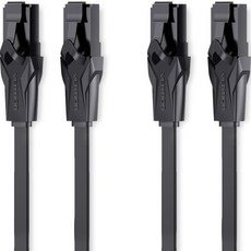 VEnTIOn 威迅 扁線型 CAT.6 網路線 LAN線 UTP 1Gbps 5m, 2個, 黑色