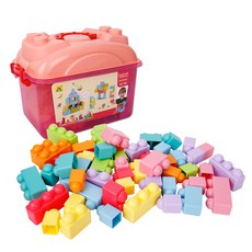 嬰兒軟積木51件組, 粉色