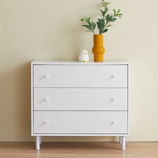 퍼피노 마인 서랍장 방문설치, 화이트, 3단