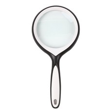 비즈온 10배 미끄럼 방지 손잡이 돋보기 100mm, 화이트 + 블랙, 1개