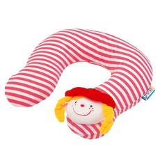 K's Kids 奇智奇思 幼童專用汽車護頸枕 12個月以上寶寶適用 尺寸21cm(W)x21cm(H)x6cm(D), 茱莉亞 紅色 + 白色 + 黃色, 1個